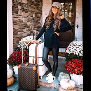 Spanx Mama Faux Black Leather Leggings-NWTS-sz S